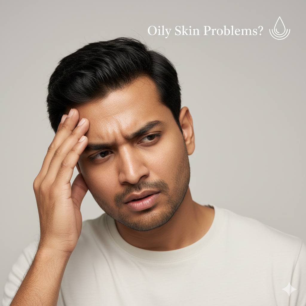 Men oily dull skin